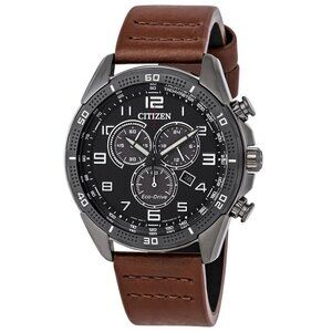 NWT Authentic Citizen AR Eco-Drive Chronograph Black Dial Men's Watch
